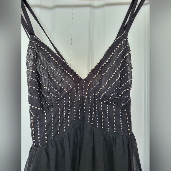 HKR Collection Short Black Beaded Dress, Size M - Picture 9 of 9